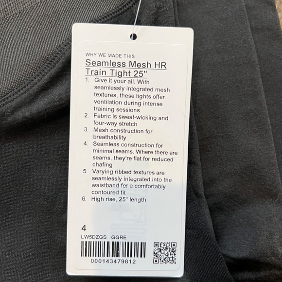 NWT Lululemon Seamless Mesh Training Tight - Picture 3 of 6